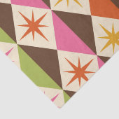 Mid Century Starbursts op Harlequin Diamonds Tissuepapier (Detail)