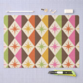 Mid Century Starbursts op Harlequin Diamonds Tissuepapier (Craft)