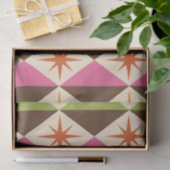 Mid Century Starbursts op Harlequin Diamonds Tissuepapier (Geschenk)