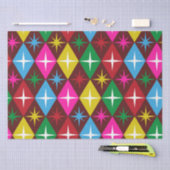 Mid Century Starbursts op Harlequin Diamonds Tissuepapier (Craft)
