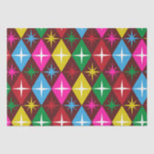 Mid Century Starbursts op Harlequin Diamonds Tissuepapier (Voorkant)
