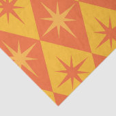 Mid Century Starbursts op Oranje amber diamanten Tissuepapier (Detail)