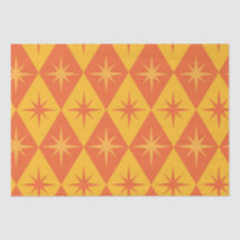 Mid Century Starbursts op Oranje amber diamanten