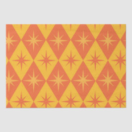 Mid Century Starbursts op Oranje amber diamanten Tissuepapier