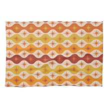 Mid Century Starbursts op oranje ogee