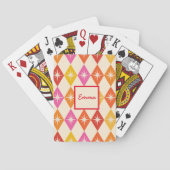 Mid Century Starbursts op Retro Diamonds Custom Pokerkaarten (Achterkant)