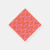 Mid Century Starbursts op Roze Sinaasappel Diamond Servet (Hoek)