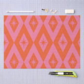 Mid Century Starbursts op Roze Sinaasappel Diamond Tissuepapier (Craft)