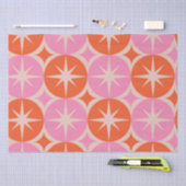 Mid Century Starbursts op roze Sinaasappels cirkel Tissuepapier (Craft)
