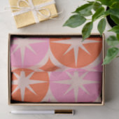 Mid Century Starbursts op roze Sinaasappels cirkel Tissuepapier (Geschenk)