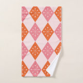 Mid Century Starbursts op Sinaasappel Pink Diamond Bad Handdoek (Handdoek)