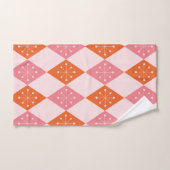 Mid Century Starbursts op Sinaasappel Pink Diamond Bad Handdoek (Handdoek)
