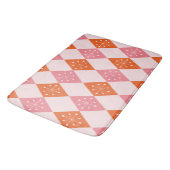 Mid Century Starbursts op Sinaasappel Pink Diamond Badmat (Gekanteld)