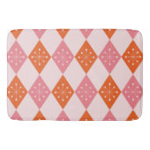 Mid Century Starbursts op Sinaasappel Pink Diamond Badmat (Voorkant)