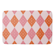 Mid Century Starbursts op Sinaasappel Pink Diamond