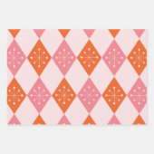 Mid Century Starbursts op Sinaasappel Pink Diamond Inpakpapier Vel (Voorkant 2)