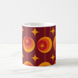 Mid Century Starbursts Patroon op Retro Cirkels Koffiemok