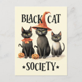 Mid-Century  stijl Black Cat Society Briefkaart