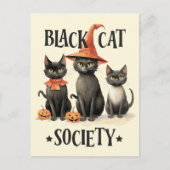 Mid-Century  stijl Black Cat Society Briefkaart (Voorkant)