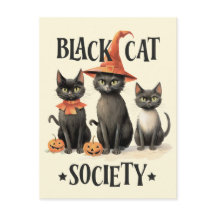 Mid-Century  stijl Black Cat Society