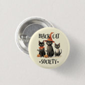 Mid-Century  stijl Black Cat Society Ronde Button 3,2 Cm (Voorkant /achterkant)