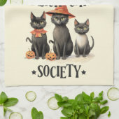 Mid-Century  stijl Black Cat Society Theedoek (Gevouwen)