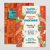 Mid-Century stijl Cocktail Party uitnodigingen (Voorkant / Achterkant)