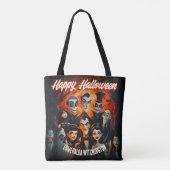 Mid Century stijl kostuums en cocktails Halloween Tote Bag (Achterkant)