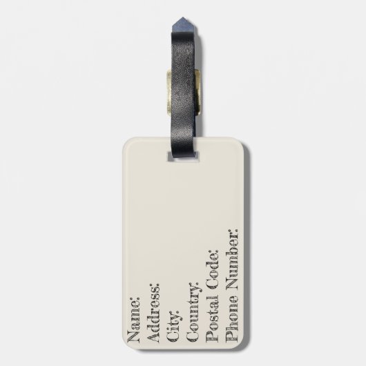 Mid Century stijl lijnkunst met groene boog Bagagelabel (Achterkant verticaal)