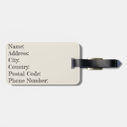 Mid Century stijl lijnkunst met groene boog Bagagelabel (Achterkant horizontaal)