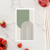 Mid Century stijl lijnkunst met groene boog Servet (Insitu)