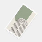 Mid Century stijl lijnkunst met groene boog Servet (Hoek)