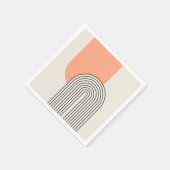 Mid Century stijl lijnkunst met roze boog Servet (Hoek)