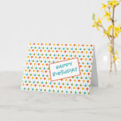 Mid-Century Stippen Pattern Birthday Kaart (Gele Bloem)