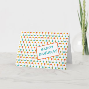 Mid-Century Stippen Pattern Birthday Kaart