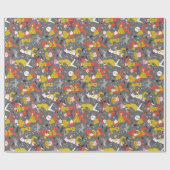 Mid Century Style Marching Band op Grey Cadeaupapier (Vlak)