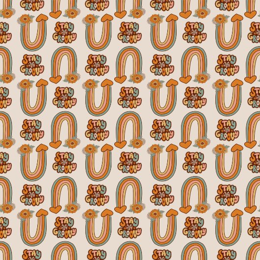 Mid-Century Tablecloth Copper & Pink Bloom Style Tafelkleed