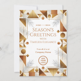 Mid-Century Tinsel & Brass Corporate Feestdagenkaart