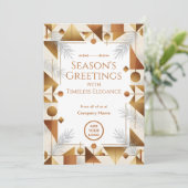 Mid-Century Tinsel & Brass Corporate  Feestdagenkaart (Staand voorkant)