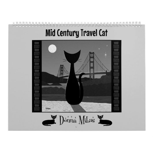 Mid Century Travel Cat Kalender (Hoes)