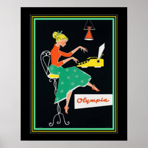 Mid Century Typewriter Add. Poster