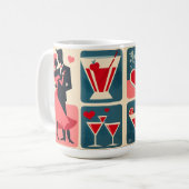 Mid Century Valentijn Dancing Paar Koffiemok (Voorkant links)