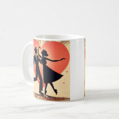 Mid Century Valentijn Dancing Paar met Martini Koffiemok (Voorkant links)