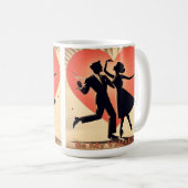 Mid Century Valentijn Dancing Paar met Martini Koffiemok (Voorkant rechts)