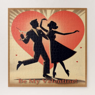 Mid Century Valentijn Dancing Paar met Martini Legpuzzel
