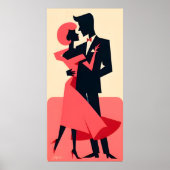 Mid Century Valentijn Dancing Paar Poster (Voorkant)