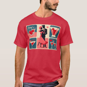 Mid Century Valentijn Dancing Paar T-shirt