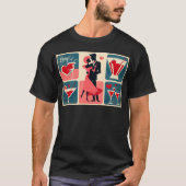 Mid Century Valentijn Dancing Paar T-shirt (Voorkant)
