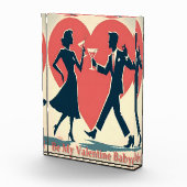 Mid Century Valentijn Hip Martini Dancing Paar Fotoblokken (Rechts)