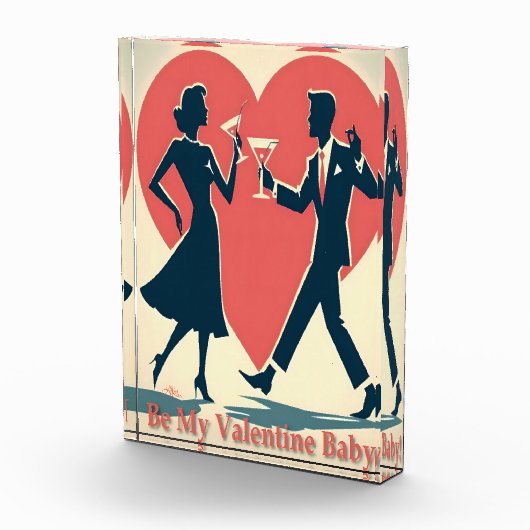 Mid Century Valentijn Hip Martini Dancing Paar Fotoblokken (Rechts)